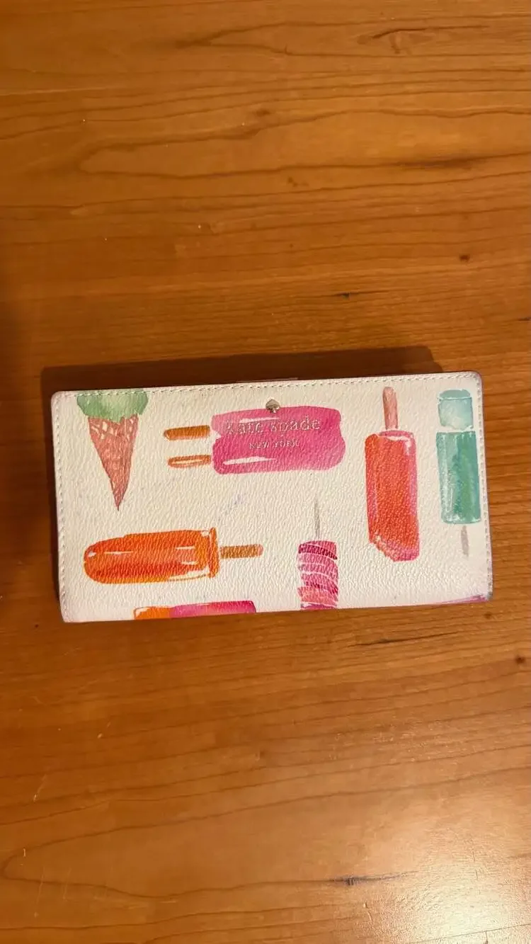 Kate Spade Ice Cream Popsicle Print Long Snap Wallet